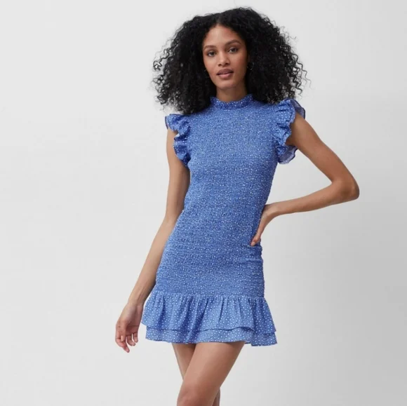 FRENCH CONNECTION Blue Elao Verona Mini Dress - Picture 3 of 13